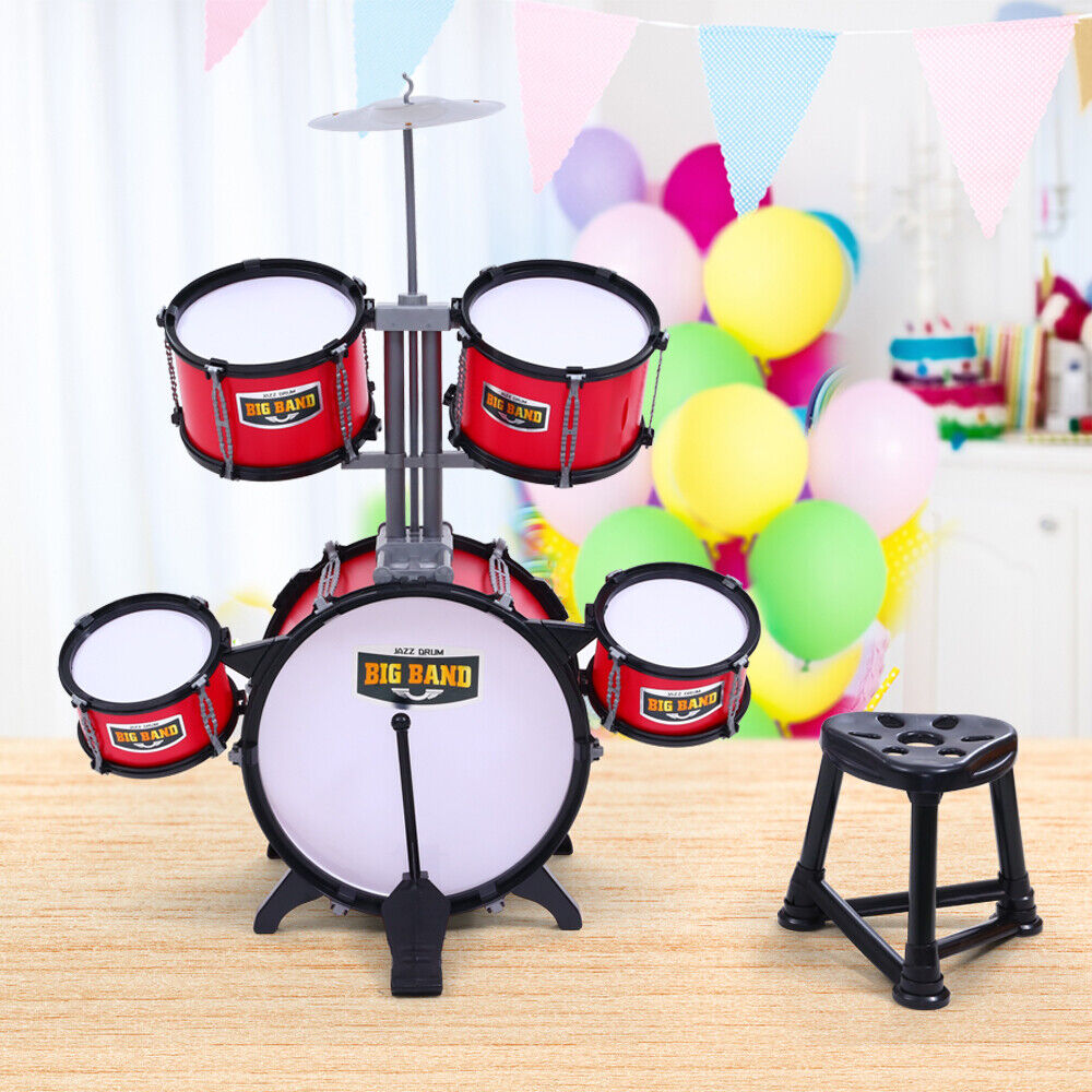 7 Drum Set Junior Drums Kit Musical Play Toys Childrens Mini Big Band