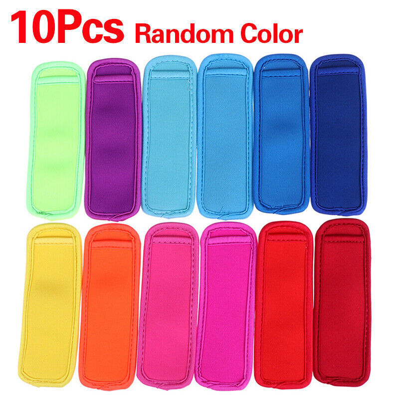 10x Colorful Ice Sleeves Icy Block Lolly Cream Holder