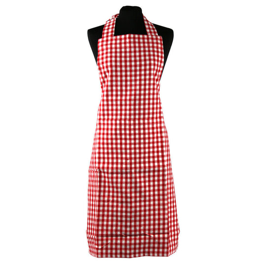 Gingham Apron Red