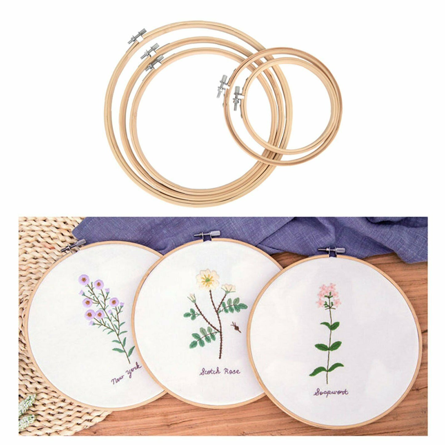 Cross Stitch Embroidery Thread Hoop Kit