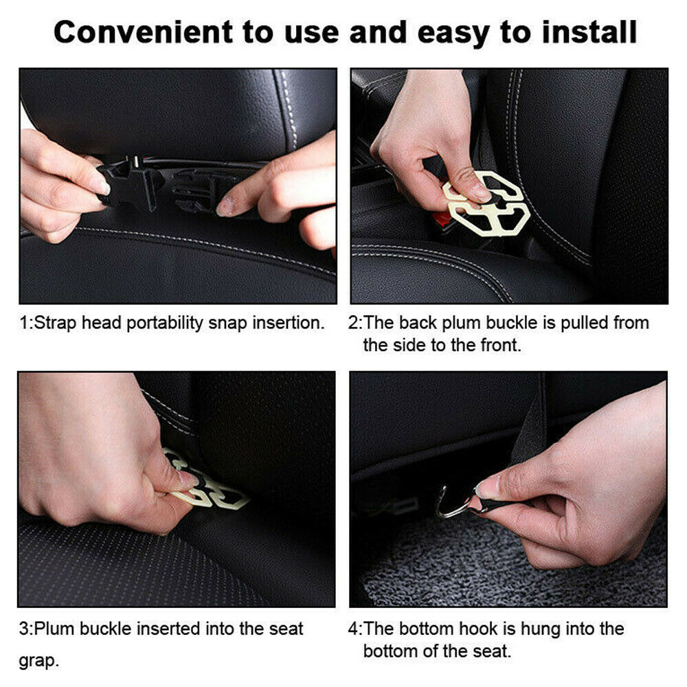 2pcs PU Leather Car Seat Back Organizer Table Tray Holder