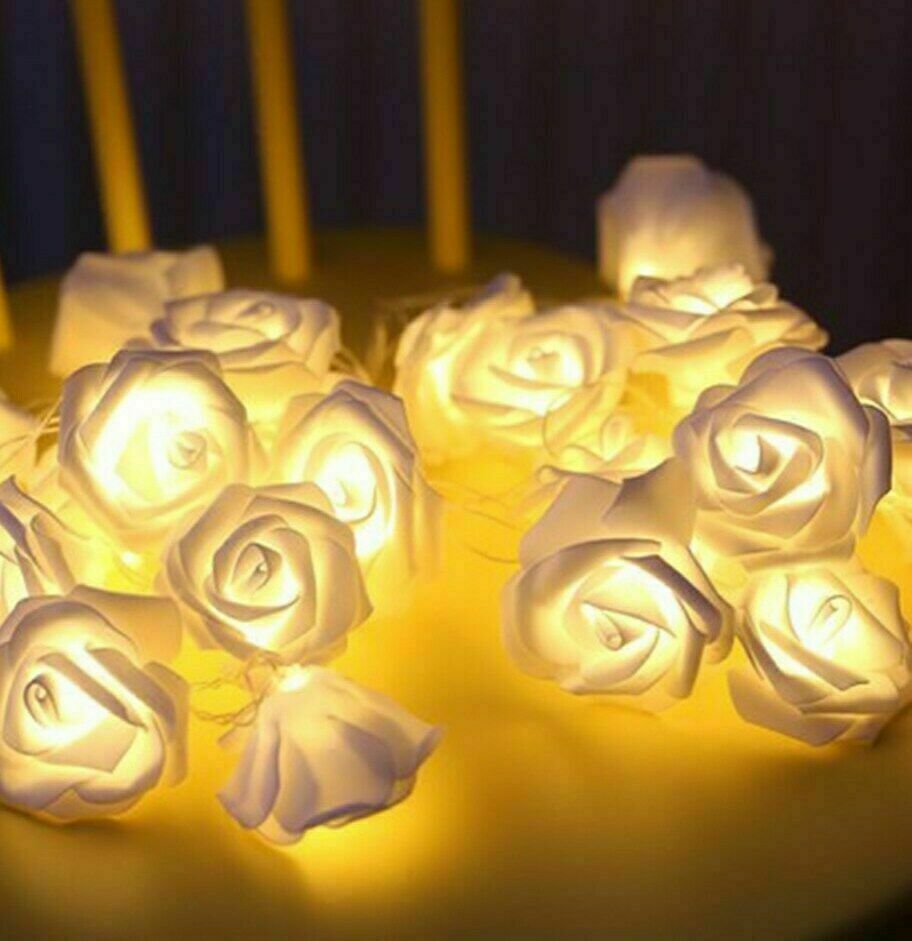 32 LED Rose Flower Desk Bonsai Bedside Lamp Rose Tree