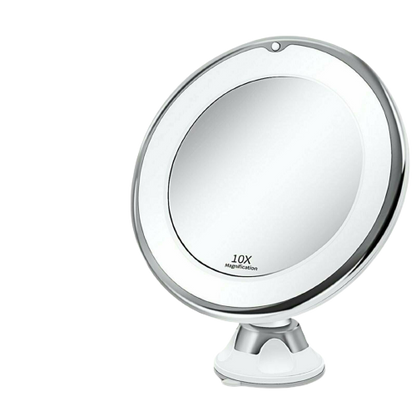 10x Magnifying Makeup Cosmetic Beauty Bathroom Mirror with LED Light 360° Spin