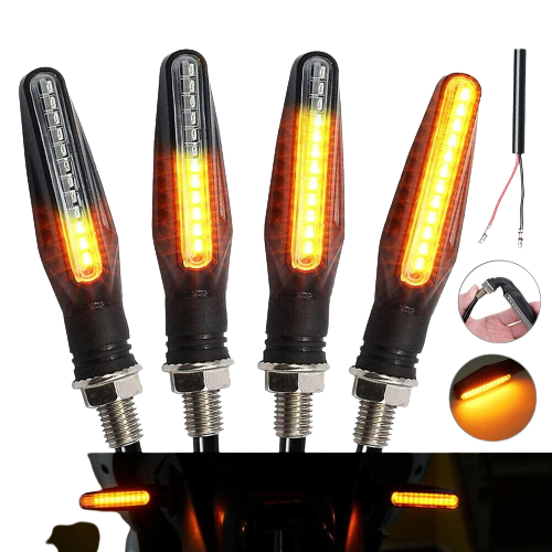 4X Motorcycle Indicators LED Turn Signal Flowing Water Light