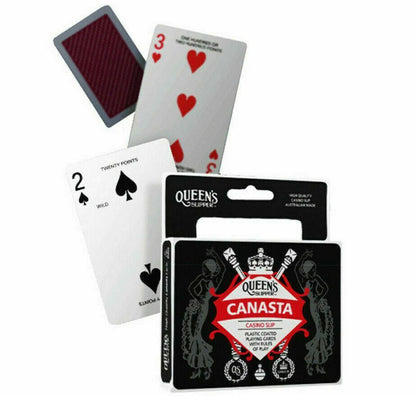 Queen's Slipper Canasta Playing Cards Double Deck 2 Decks Casino Plastic Coated