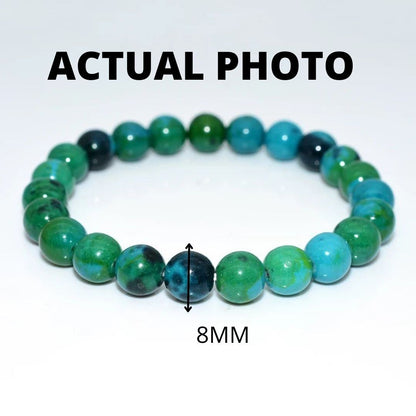 Diabetes Relief Chrysocolla Bracelet 8mm Natural Gemstone Bracelet Crystal