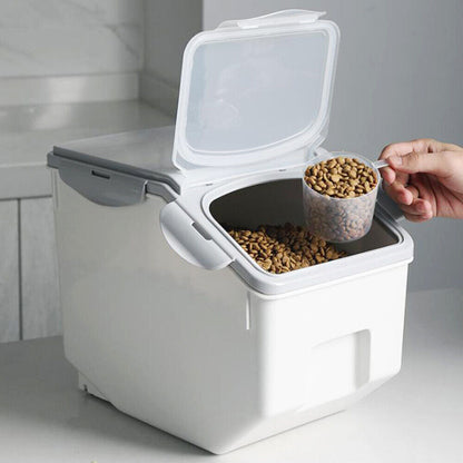 10KG Grain Storage Box with Lids Pet Dog Cat Food