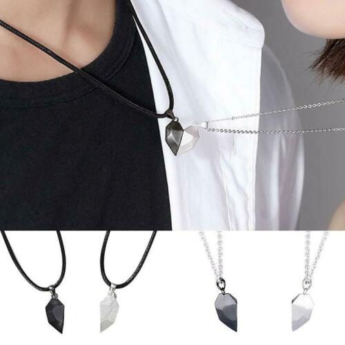 Magnetic Couple Necklace Lovers Heart Pendant Charm Necklace & Bracelet