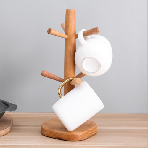 Tree Rack Wooden Mug Stand Coffee Tea Cup Holder