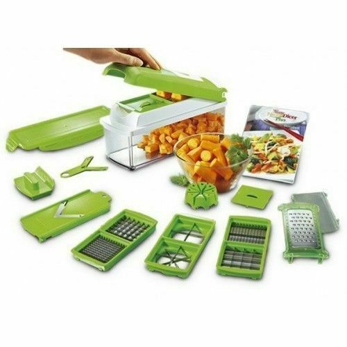 Premium Fruit Vegetable Slicer Nicer Dicer Plus Food Chopper Cutter Peeler 12in1