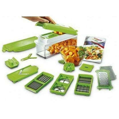 Premium Fruit Vegetable Slicer Nicer Dicer Plus Food Chopper Cutter Peeler 12in1