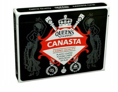 Queen's Slipper Canasta Playing Cards Double Deck 2 Decks Casino Plastic Coated